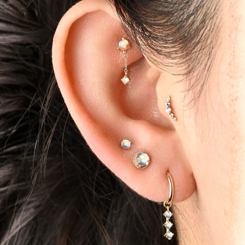 Bianca Threadless End with Moonstone Threadless Ends Buddha Jewelry