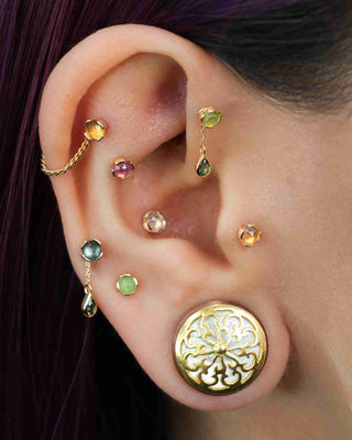 Peekaboo - Pink Tourmaline - Threadless End Threadless Ends Buddha Jewelry
