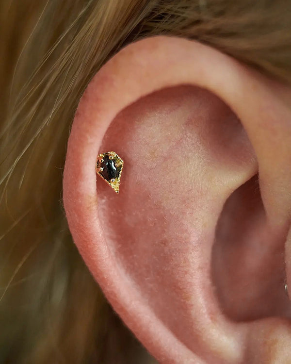 Cadence Threadless End with Black Spinel Threadless Ends Buddha Jewelry