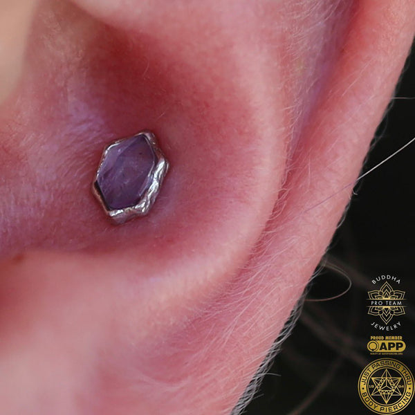 Pump Up The Volume Threadless End with Amethyst Threadless Ends Buddha Jewelry