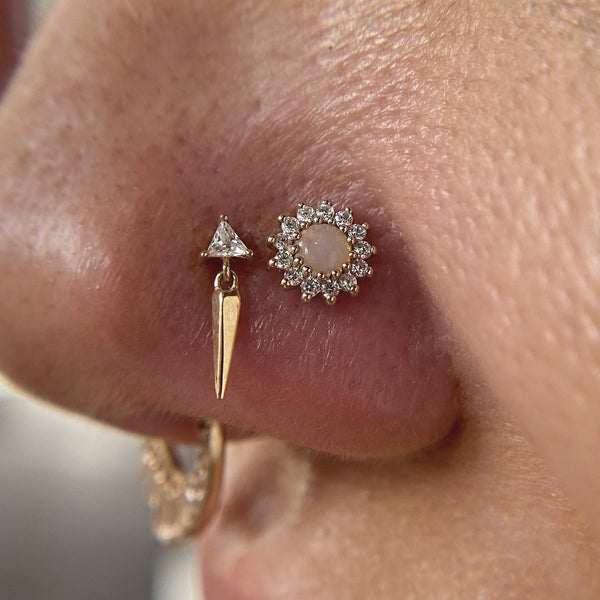 Saint Threadless End with CZ Threadless Ends Buddha Jewelry