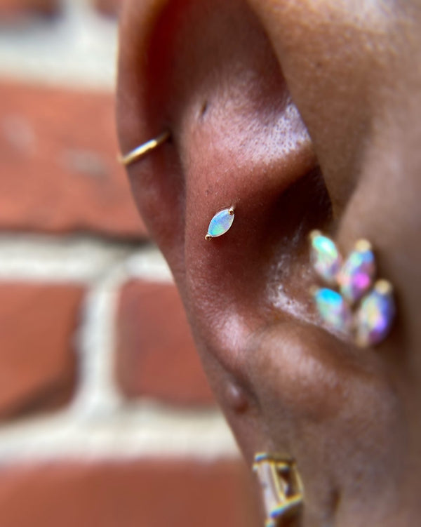 Zuri Threadless End with Opal Threadless Ends Buddha Jewelry