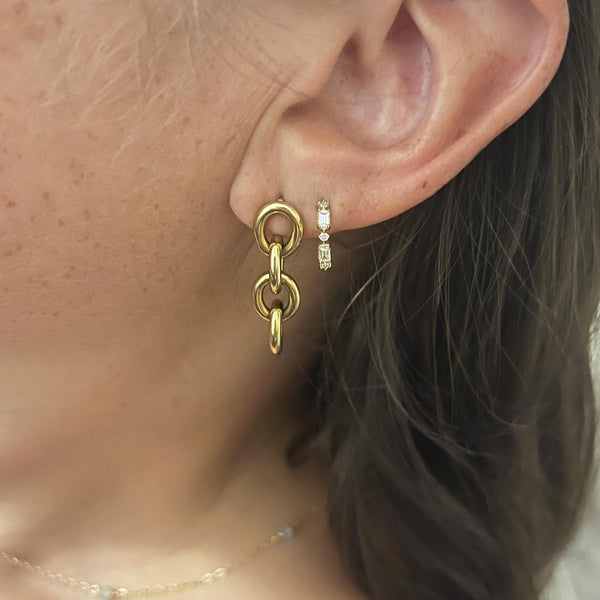 Euphoria Huggie with White Sapphire Clickers Buddha Jewelry