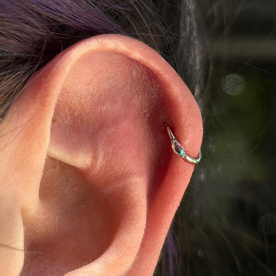 Zuri Seam Ring with Mercury Mist Topaz Seam Rings Buddha Jewelry