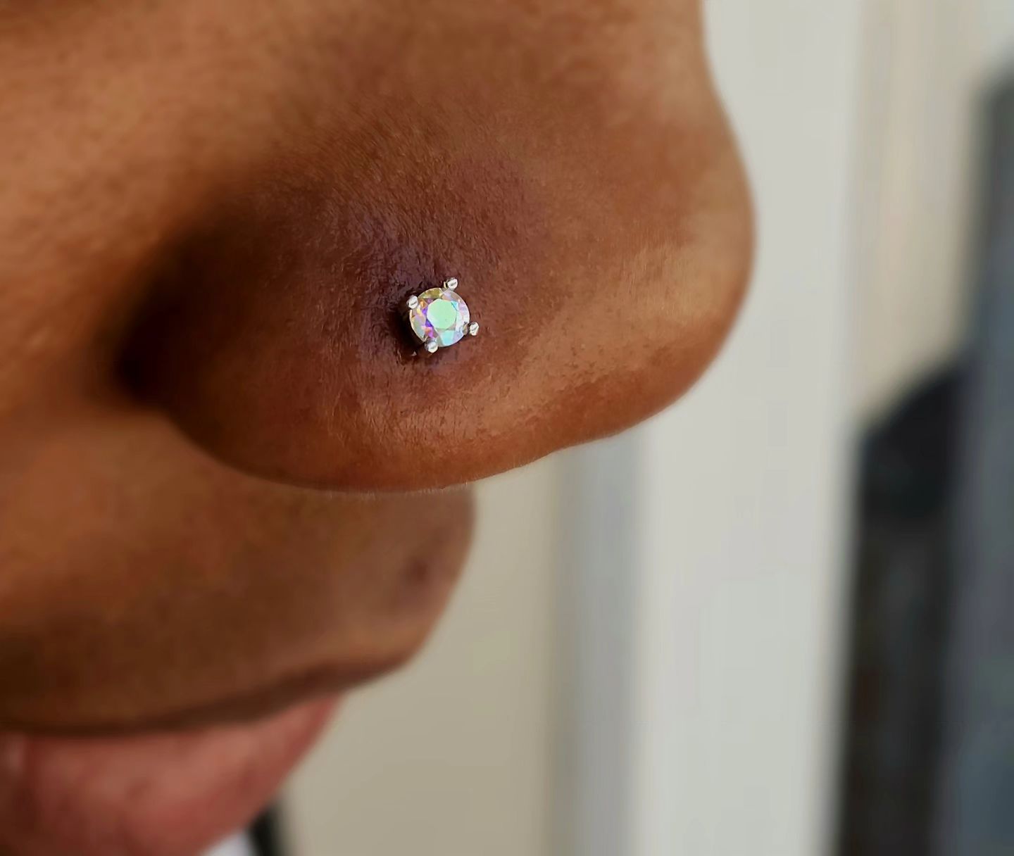 Prong Gem Threadless End with Mercury Mist Topaz Threadless Ends Buddha Jewelry