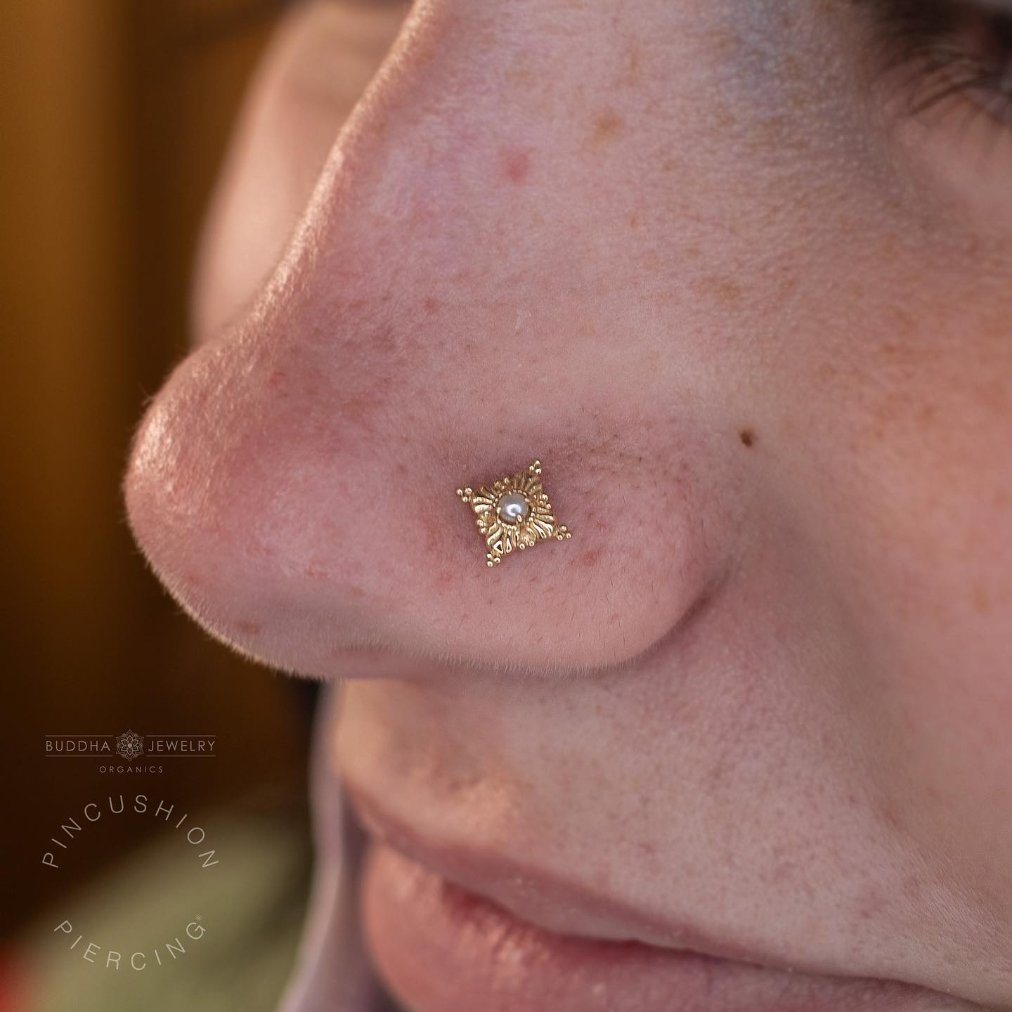 Antoinette Threadless End with Pearl Threadless Ends Buddha Jewelry