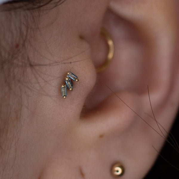 Staxx Threadless End with London Blue Topaz Threadless Ends Buddha Jewelry