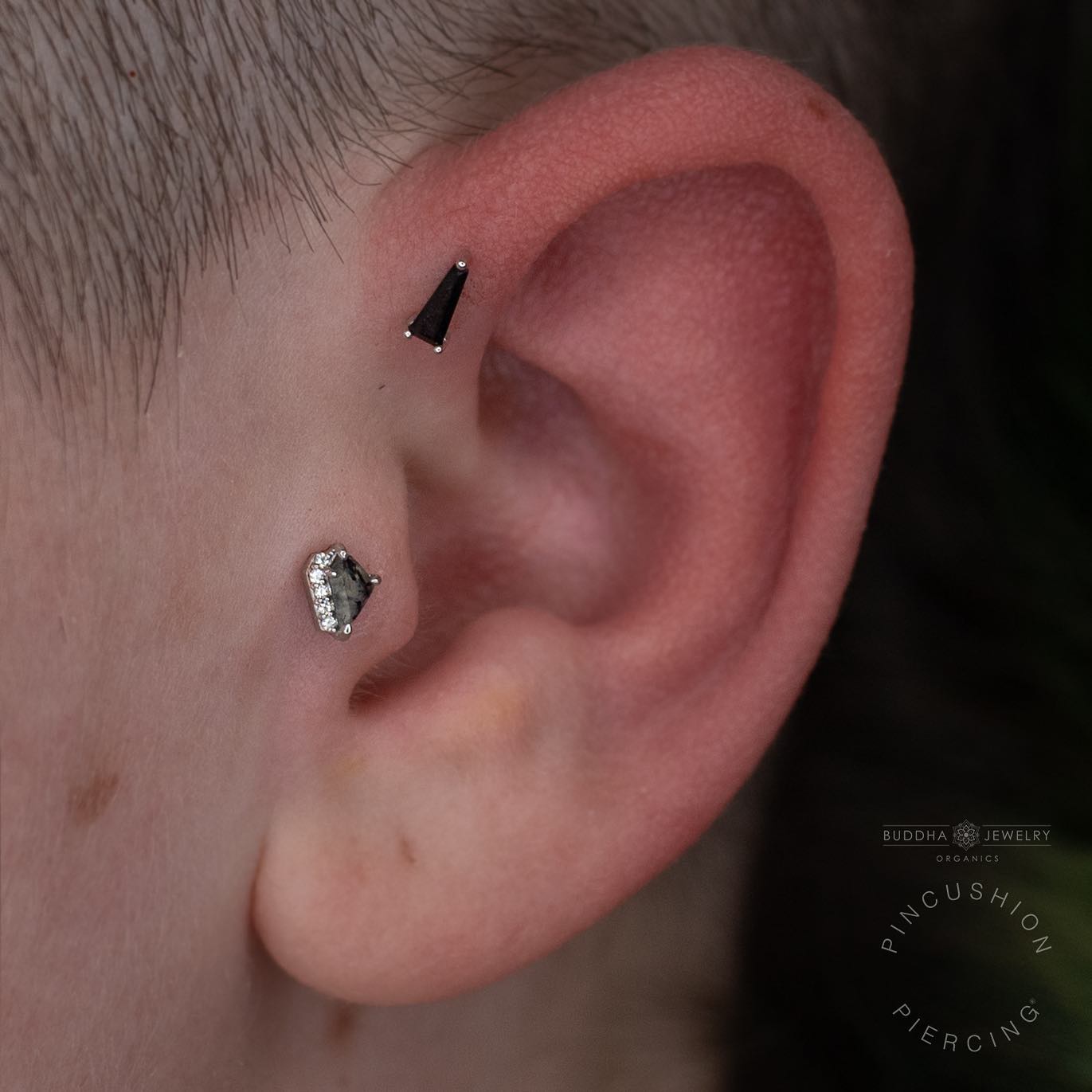 Vela Threadless End with Black Spinel Threadless Ends Buddha Jewelry