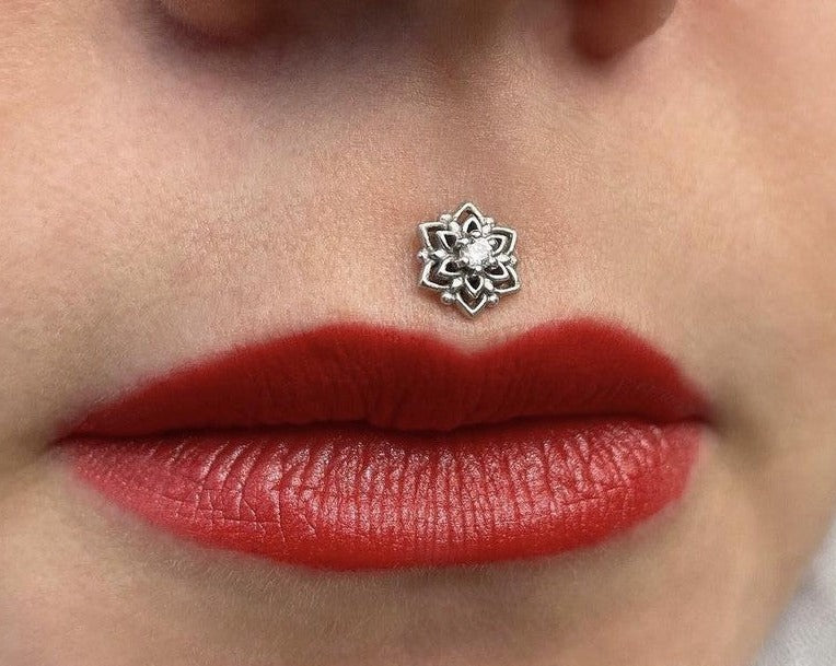 Mandala Threadless End with CZ Threadless Ends Buddha Jewelry