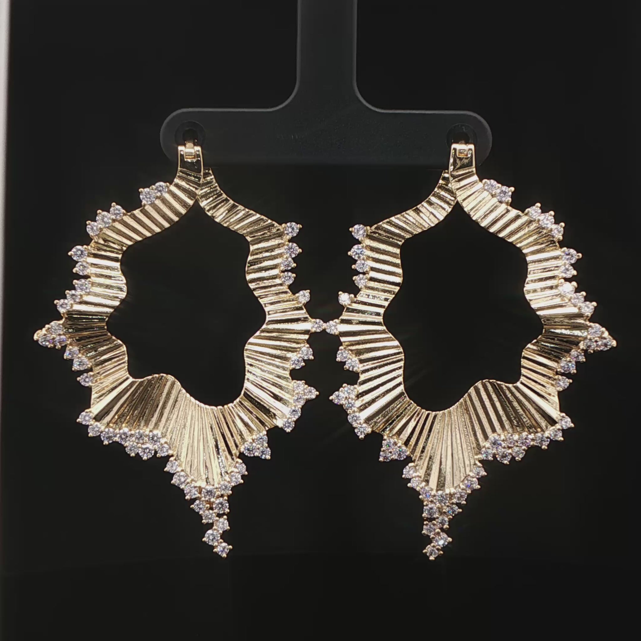 Heartbreaker Gold Plated Earrings with CZ Earrings Buddha Jewelry