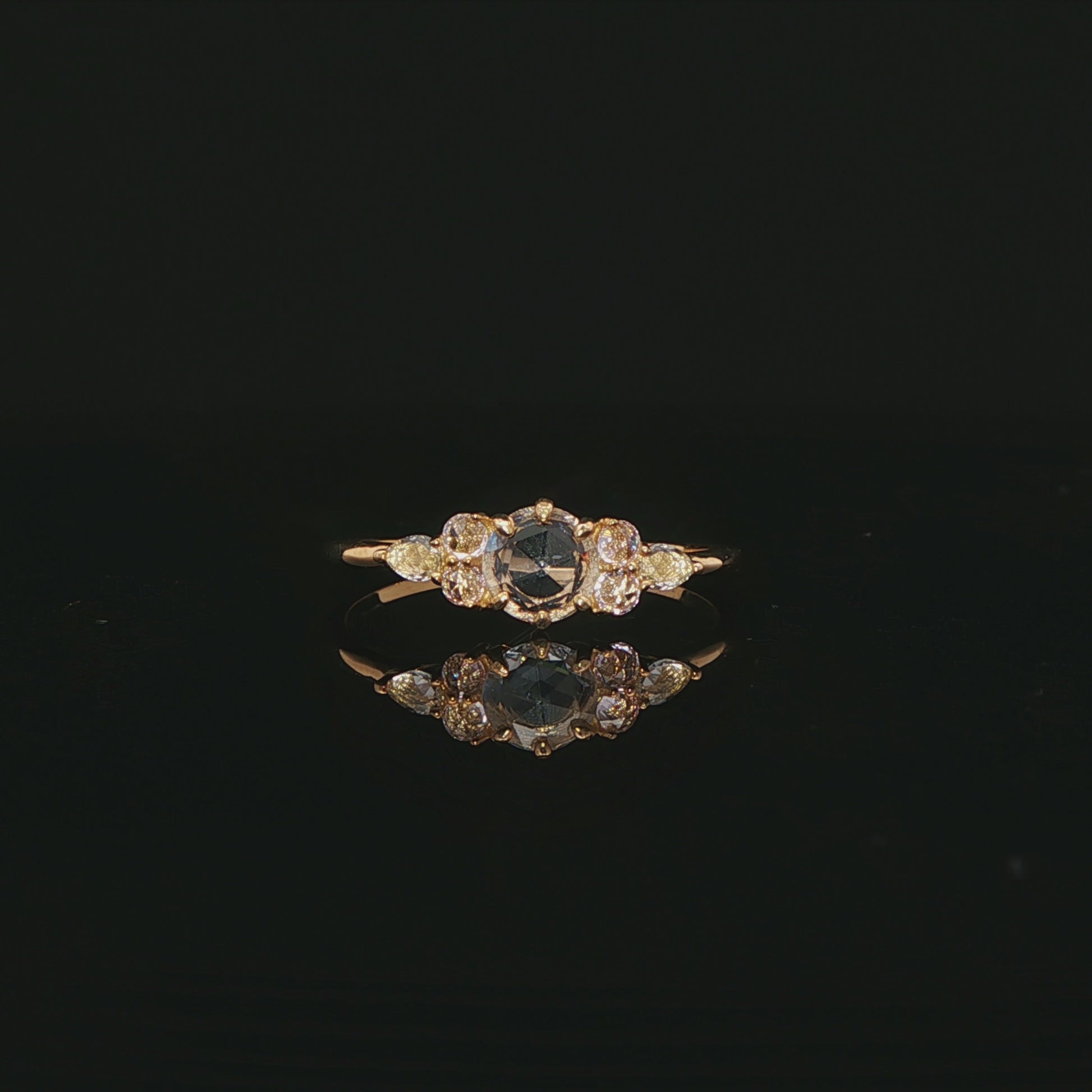 RION x Buddha Jewelry Offering Finger Ring with White Sapphire Finger Rings RION x Buddha Jewelry