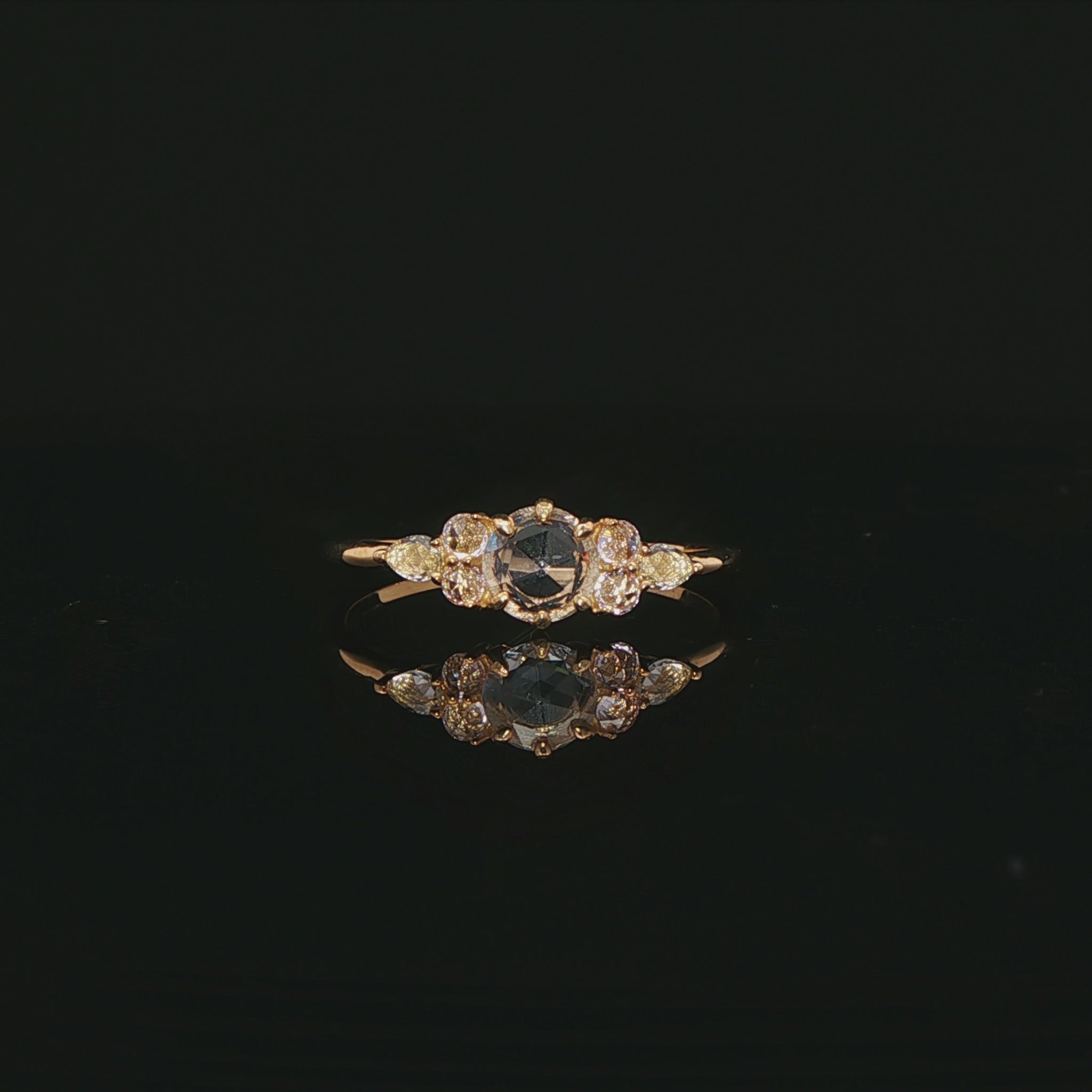 RION x Buddha Jewelry Offering Finger Ring with White Sapphire Finger Rings RION x Buddha Jewelry