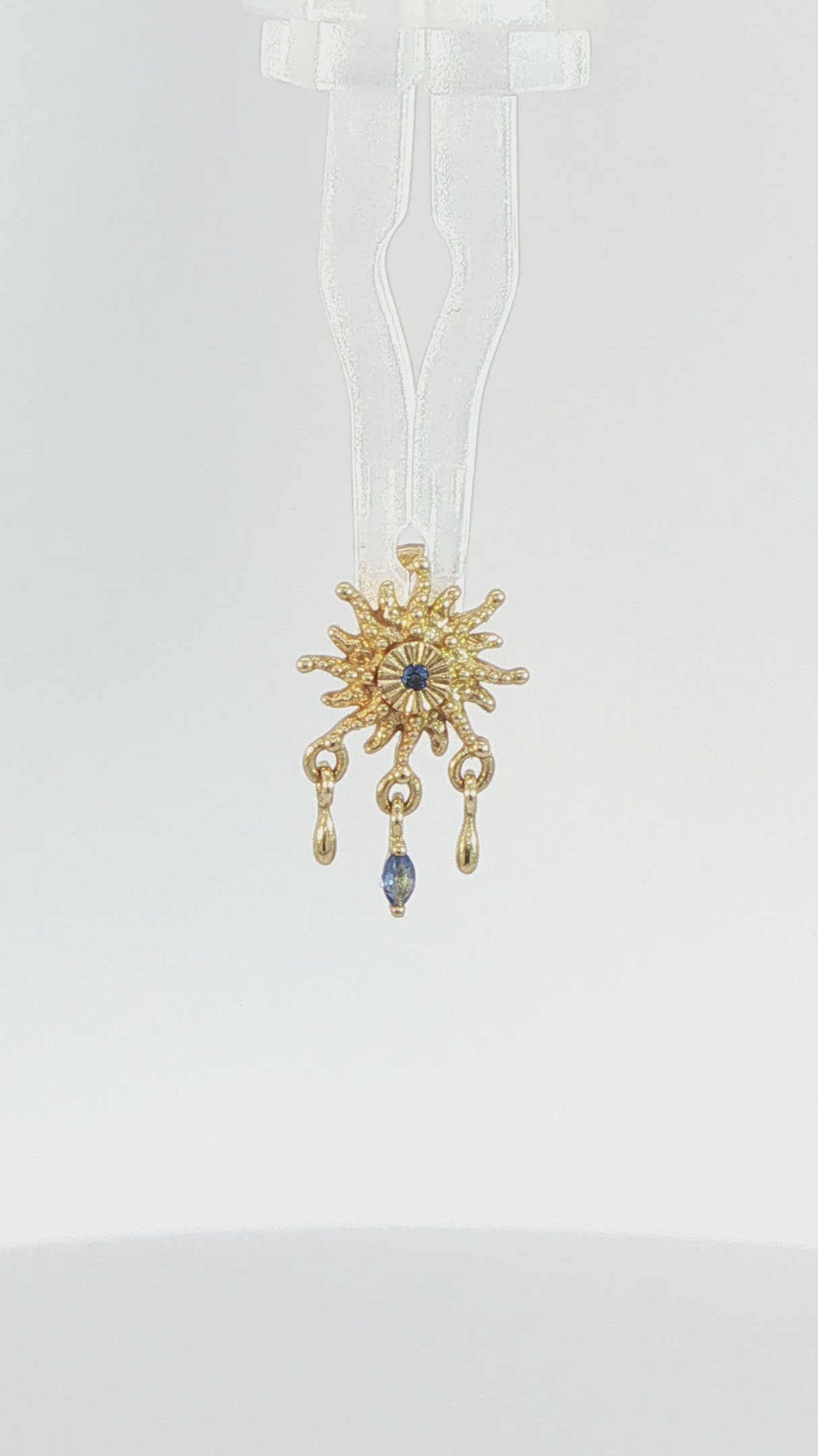 Soleil Threadless End with Blue Sapphire (Lab Grown) Threadless Ends Buddha Jewelry