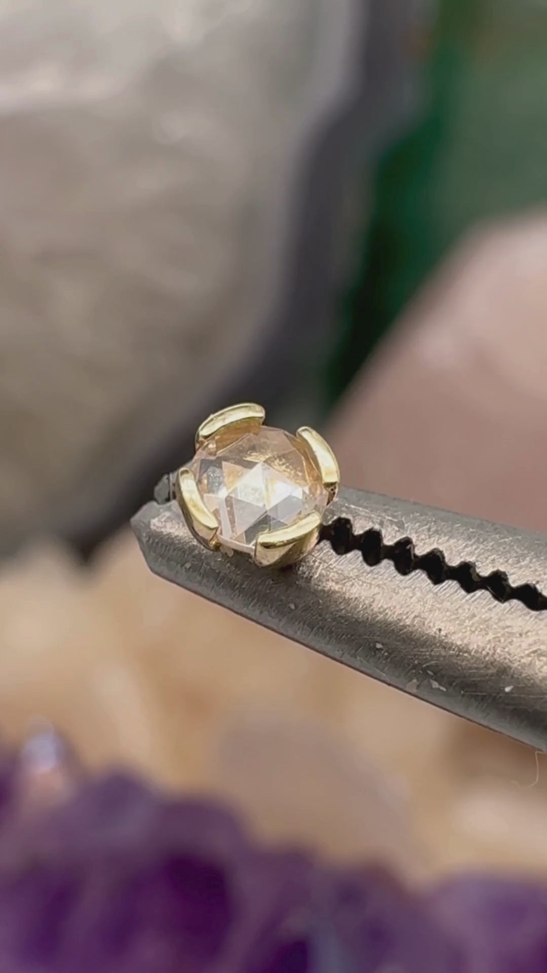 Peekaboo Threadless End with CZ Threadless Ends Buddha Jewelry