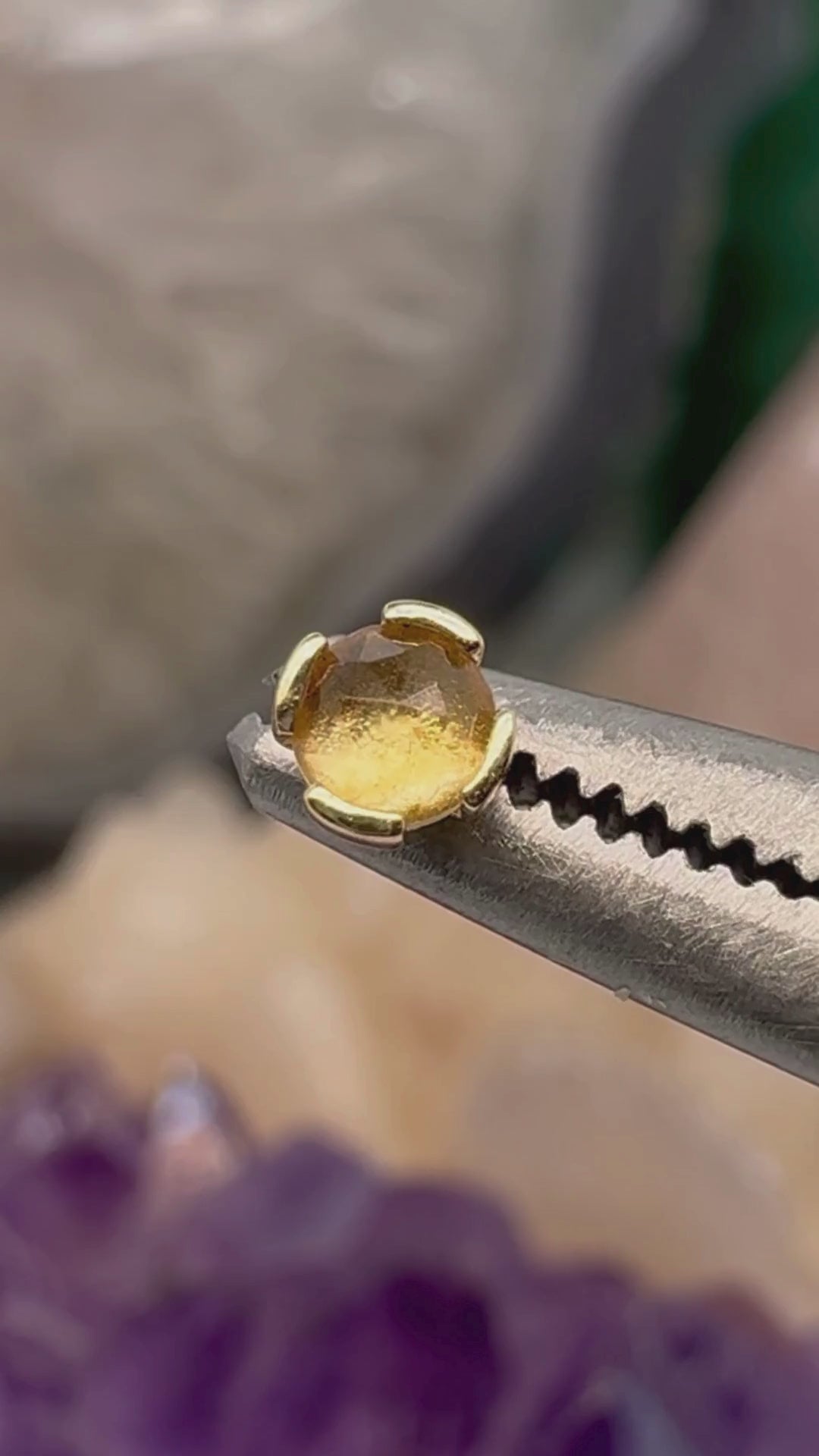 Peekaboo Threadless End with Citrine Threadless Ends Buddha Jewelry