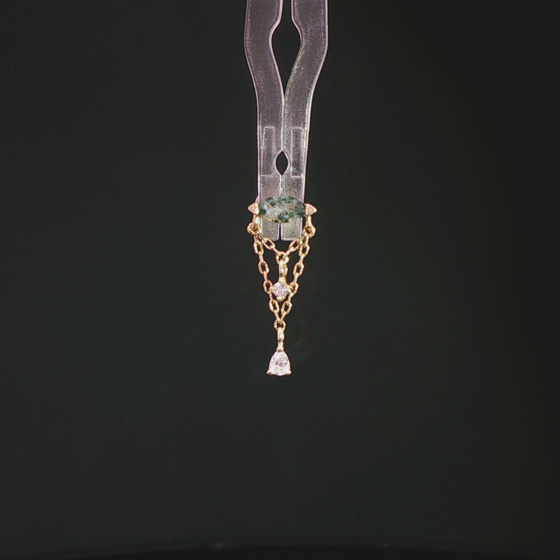 Saint Vincent Threadless End with Moss Agate Threadless Ends Buddha Jewelry