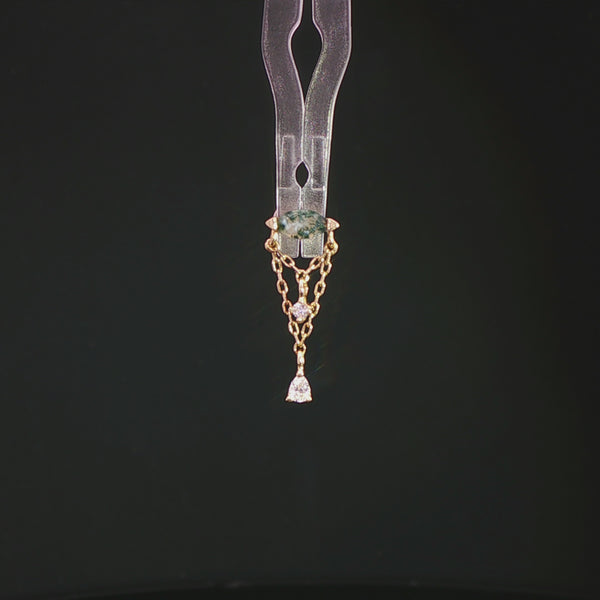 Saint Vincent Threadless End with Moss Agate Threadless Ends Buddha Jewelry