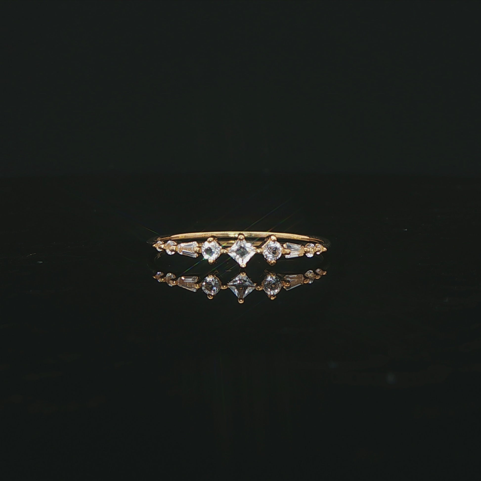 RION x Buddha Jewelry Adeline Finger Ring with White Topaz Finger Rings RION x Buddha Jewelry