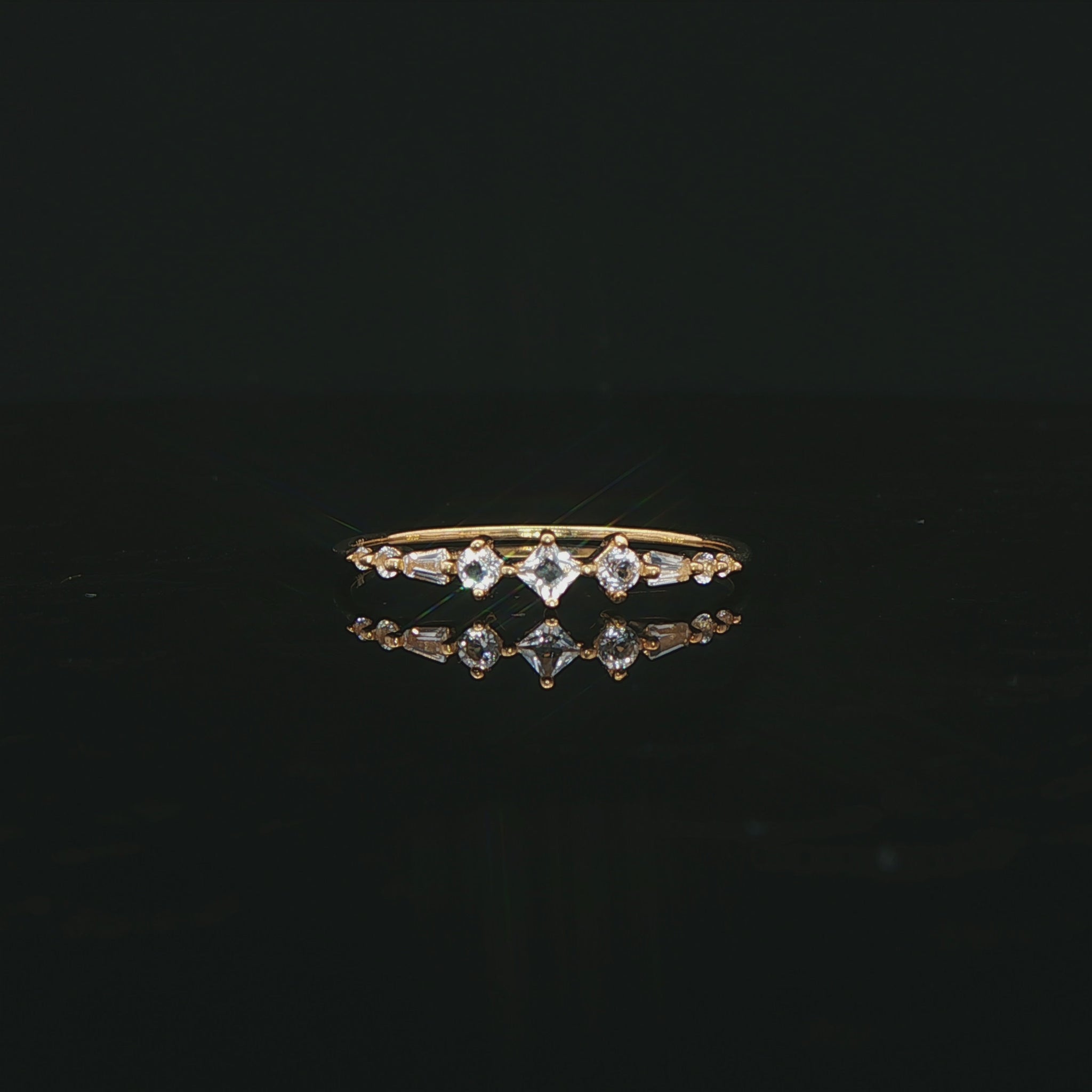 RION x Buddha Jewelry Adeline Finger Ring with White Topaz Finger Rings RION x Buddha Jewelry