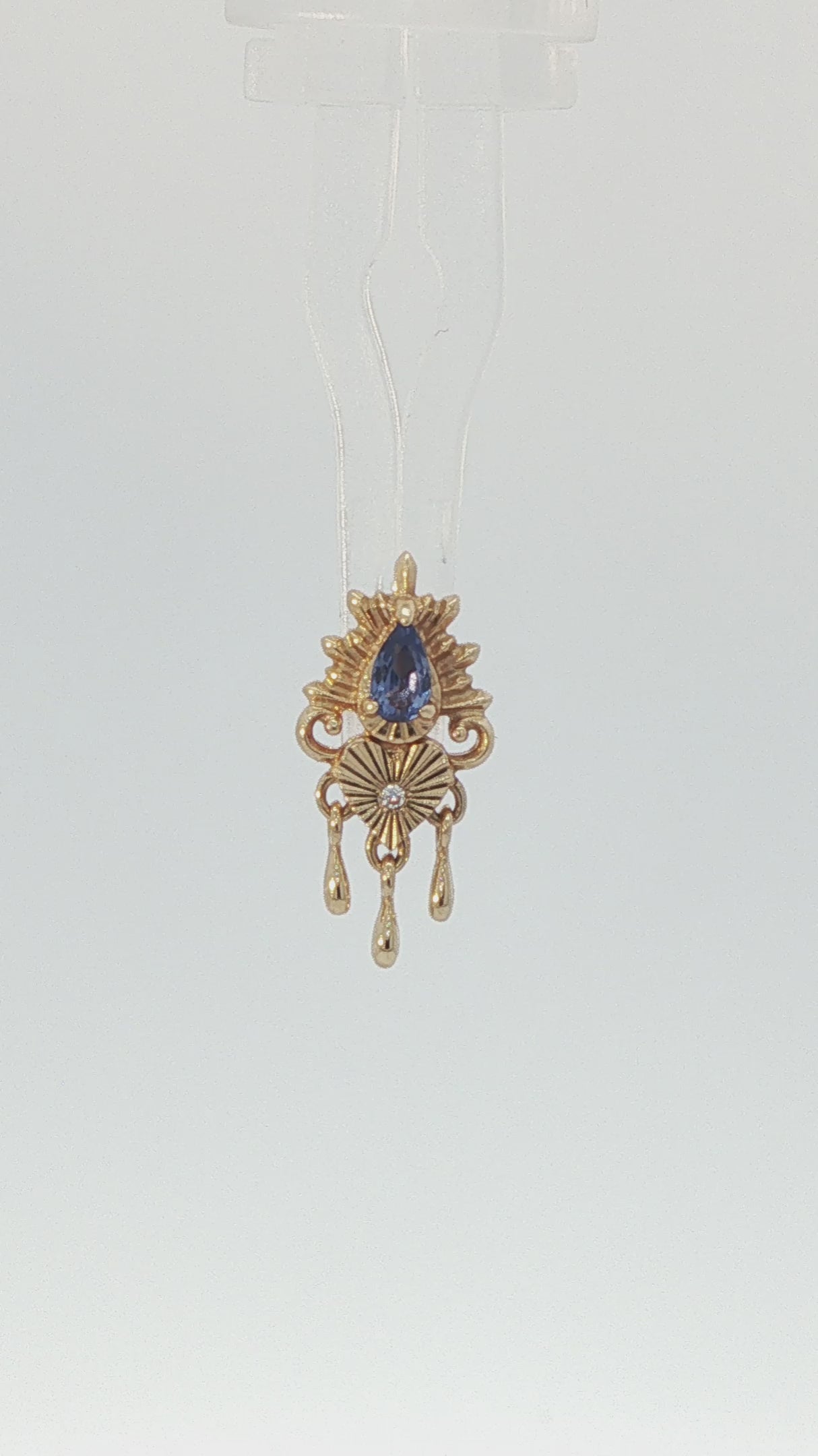 Avec Moi Threadless End with Blue Sapphire (Lab Grown) Threadless Ends Buddha Jewelry