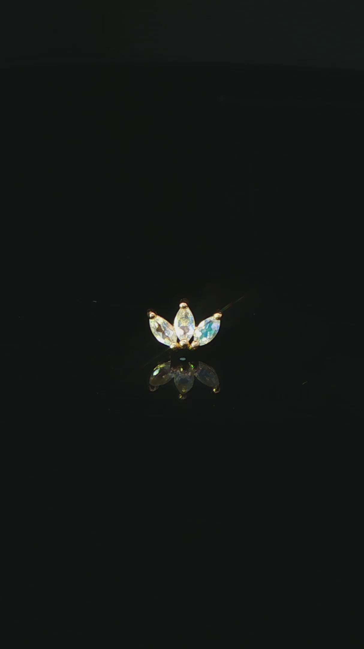 Moet Mini Threadless End with Rainbow Moonstone Threadless Ends Buddha Jewelry