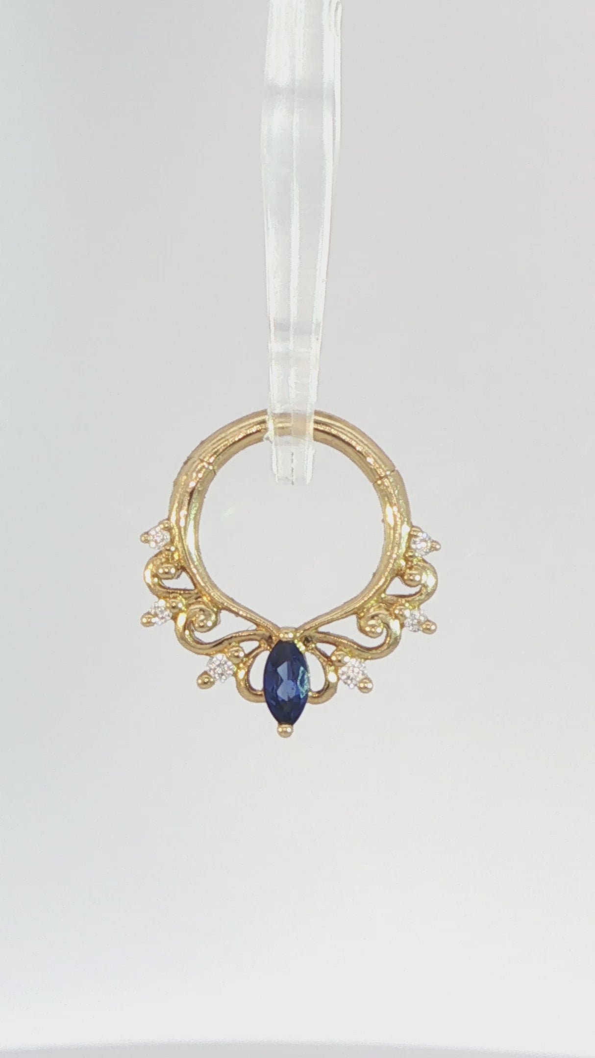 Anoora Clicker with Blue Sapphire (Lab Grown) Clickers Buddha Jewelry