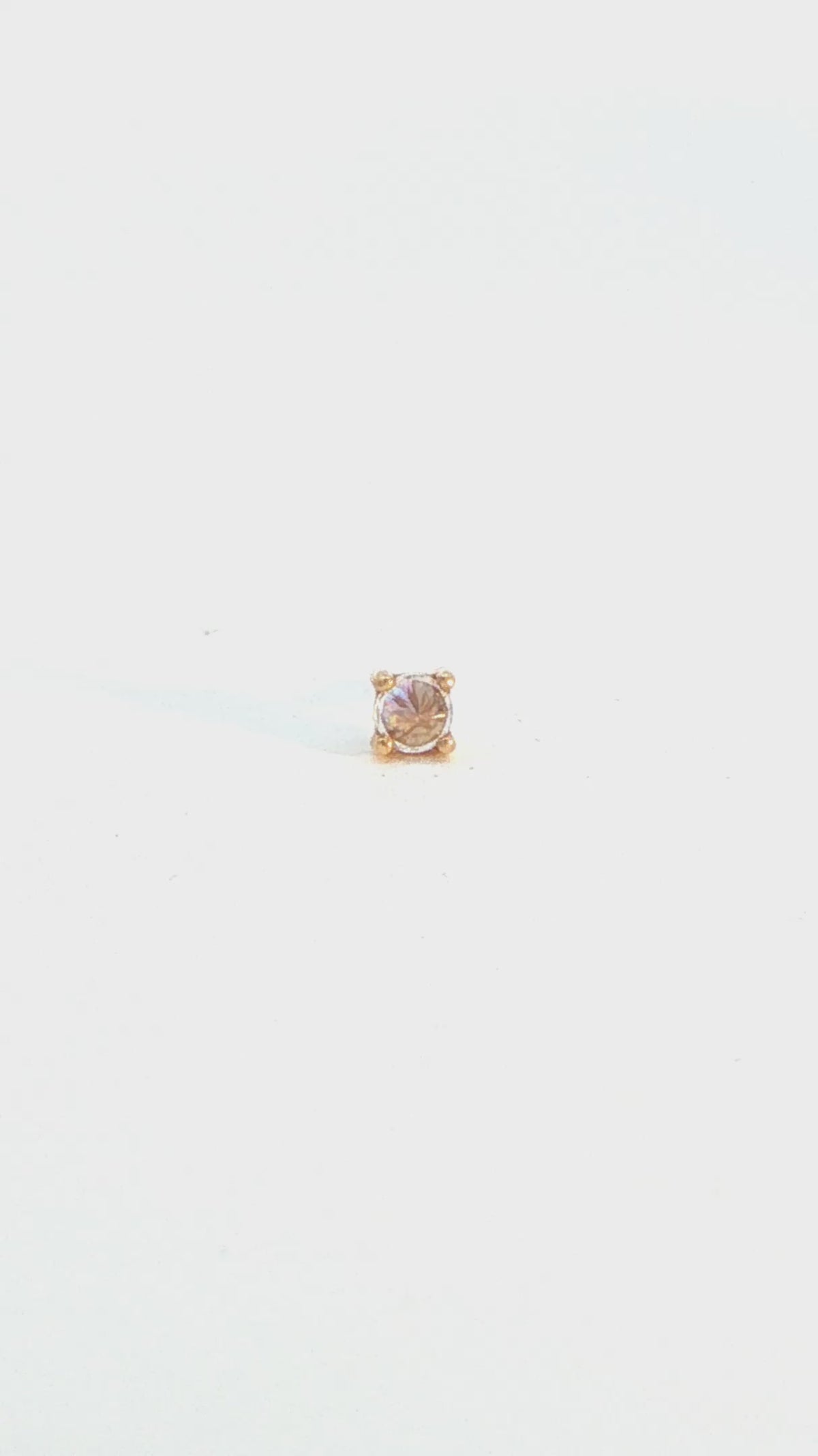 Prong Gem Threadless End with Reverse Set CZ Threadless Ends Buddha Jewelry