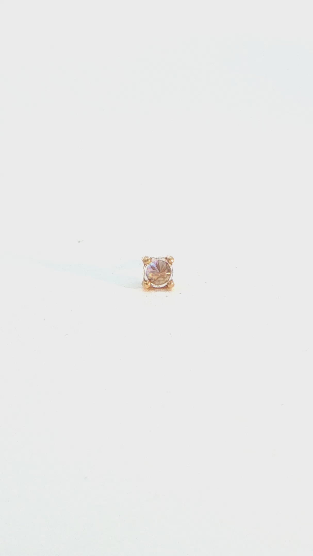 Prong Gem Threadless End with Reverse Set CZ Threadless Ends Buddha Jewelry