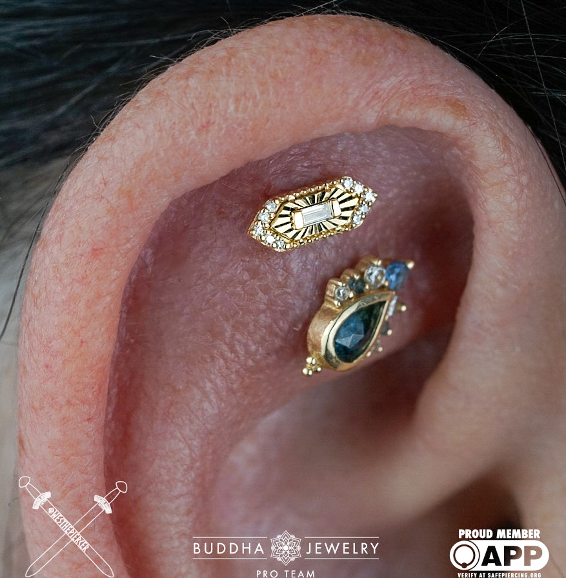 Inspire Threadless End with Diamond Threadless Ends Buddha Jewelry