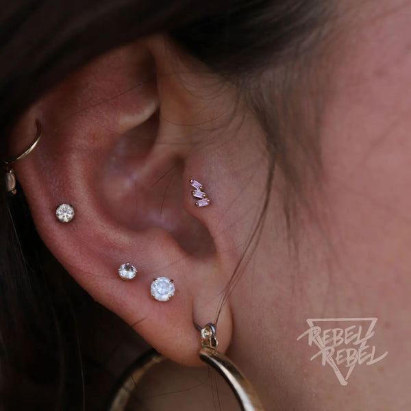 Staxx Threadless End with Pink Sapphire Threadless Ends Buddha Jewelry