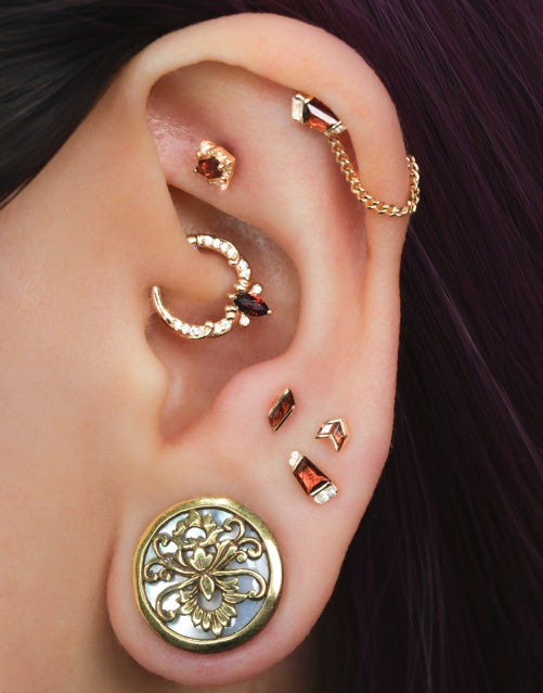 Joia Threadless End with Garnet Threadless Ends Buddha Jewelry