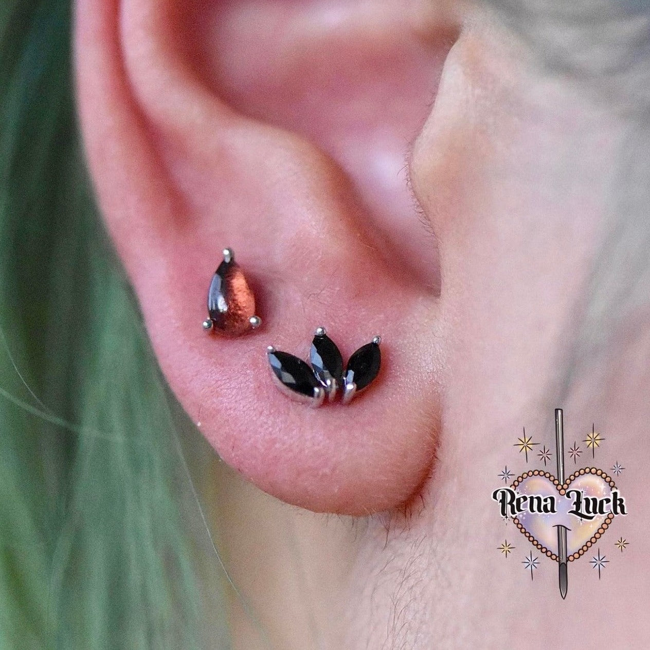 Prong Pear Threadless End with Garnet Threadless Ends Buddha Jewelry