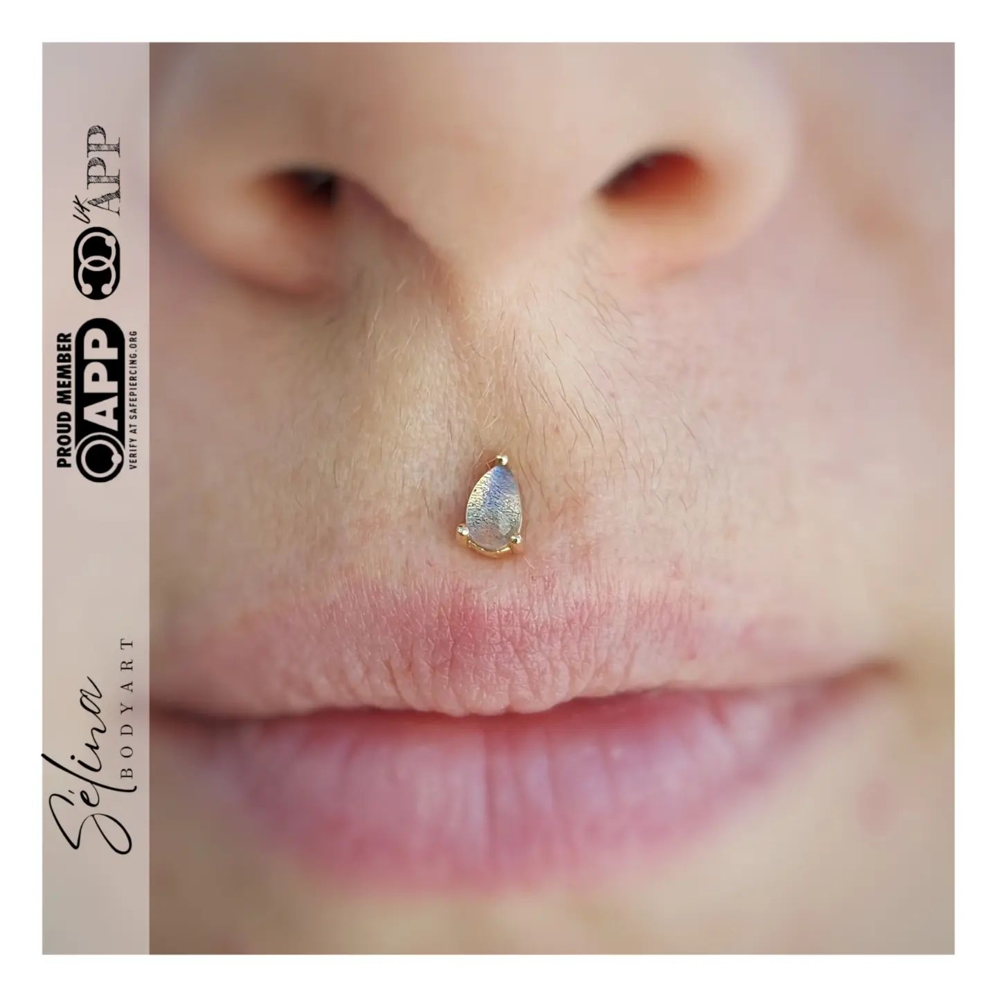 Prong Pear Threadless End with Labradorite Threadless Ends Buddha Jewelry