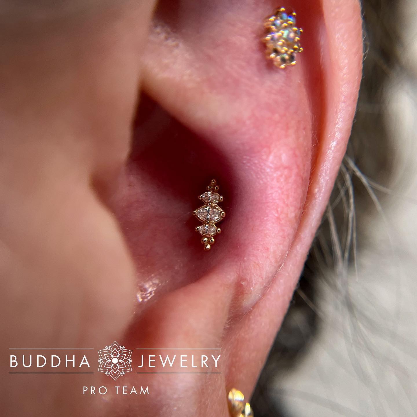 Prose Threadless End with CZ Threadless Ends Buddha Jewelry