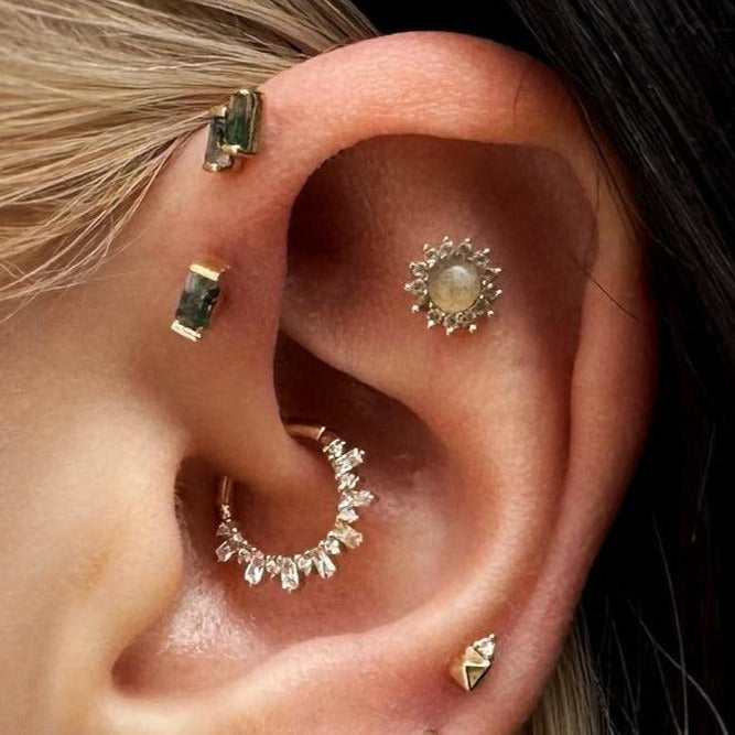 Fervor Threadless End with Moss Agate Threadless Ends Buddha Jewelry