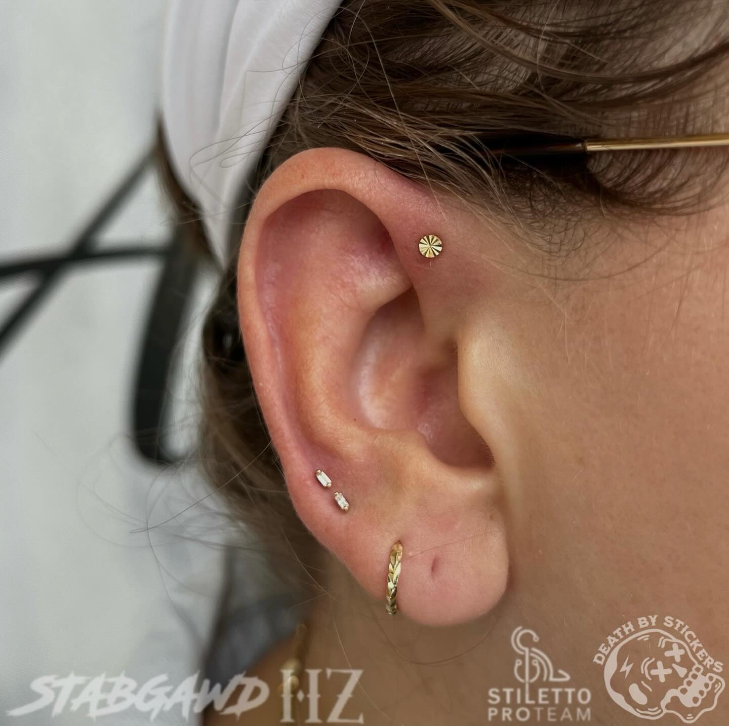 Paris Threadless End with White Topaz Threadless Ends Buddha Jewelry