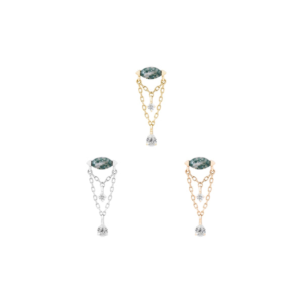 Saint Vincent Threadless End with Moss Agate Threadless Ends Buddha Jewelry