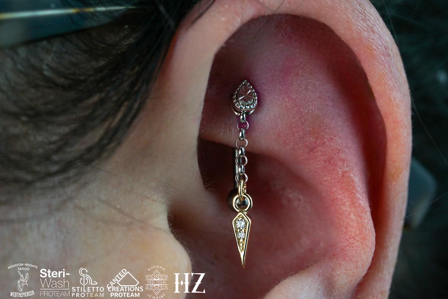 Spike Charm with CZ Charms Buddha Jewelry