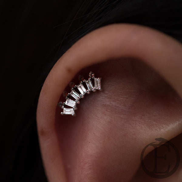 GSTQ Threadless End with Diamond + White Topaz Threadless Ends Buddha Jewelry