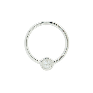 Fixed Bezel Bead Ring 3mm CZ Fixed Rings Buddha Jewelry White Gold 16g 716" 