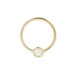 Fixed Bezel Bead Ring 3mm CZ Fixed Rings Buddha Jewelry Yellow Gold 16g 7/16" 