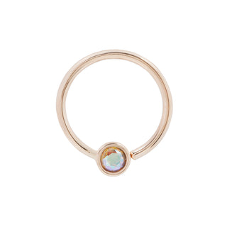 Fixed Bezel Bead Ring 2mm Mercury Mist Topaz Fixed Rings Buddha Jewelry Rose Gold 16g 5/16"