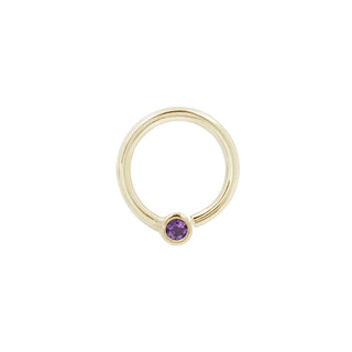 Fixed Bezel Bead Ring 2mm Amethyst Fixed Rings Buddha Jewelry Yellow Gold 16g 3/8" 