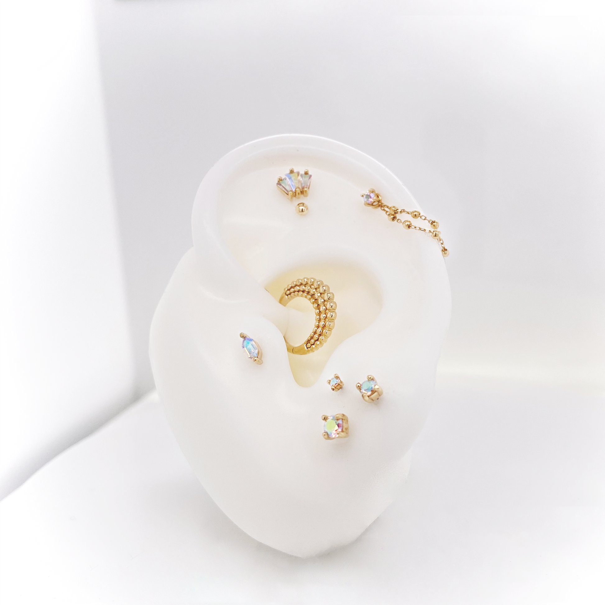 Prong Gem Threadless End with Mercury Mist Topaz Threadless Ends Buddha Jewelry