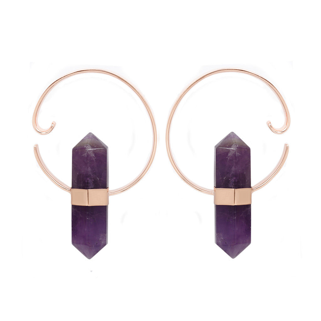 Alchemy Weights - Amethyst + Rose Gold Plated Weights Buddha Jewelry