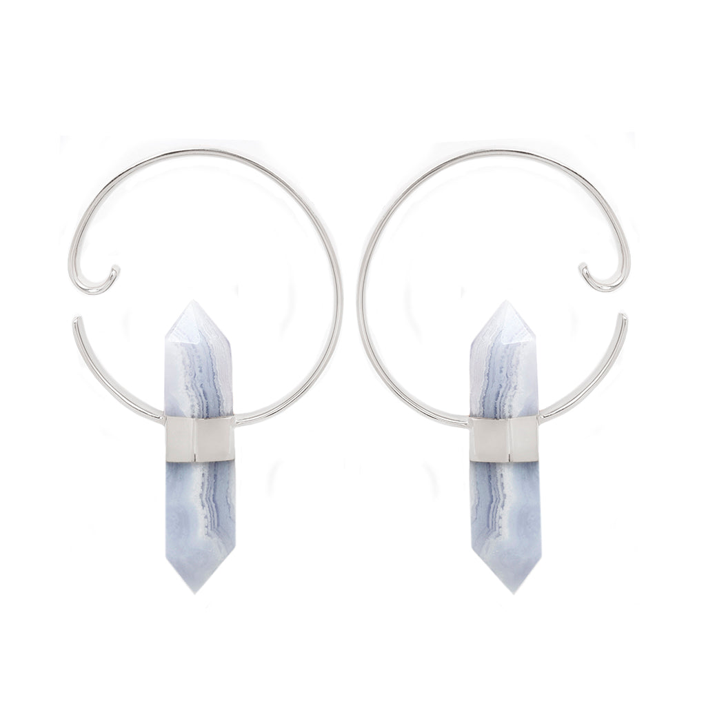 Alchemy Weights - Blue Lace Agate - Gold Plated Weights Buddha Jewelry Silver Plated