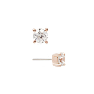 Swarovski CZ Prong - Threadless End Threadless Ends Buddha Jewelry Rose Gold 1.5mm