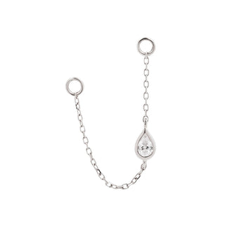 Teardrop CZ Chain - Solid 14kt Gold Chains Buddha Jewelry White Gold  