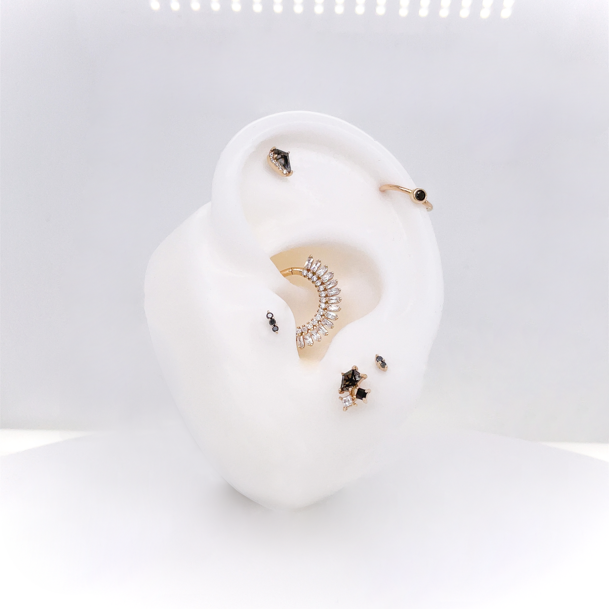 Mishka 2 Threadless End with Black Diamond Threadless Ends Buddha Jewelry