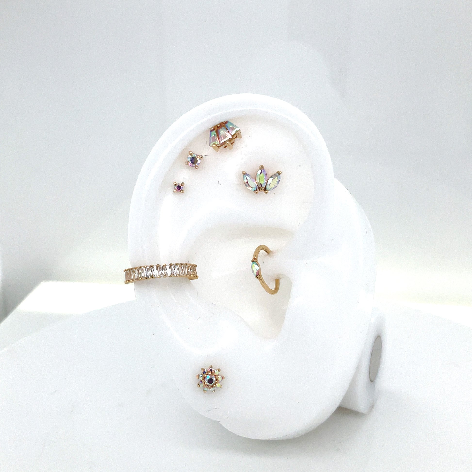 Gemma Trios Forward Facing Threadless End with Mercury Mist Topaz Threadless Ends Buddha Jewelry